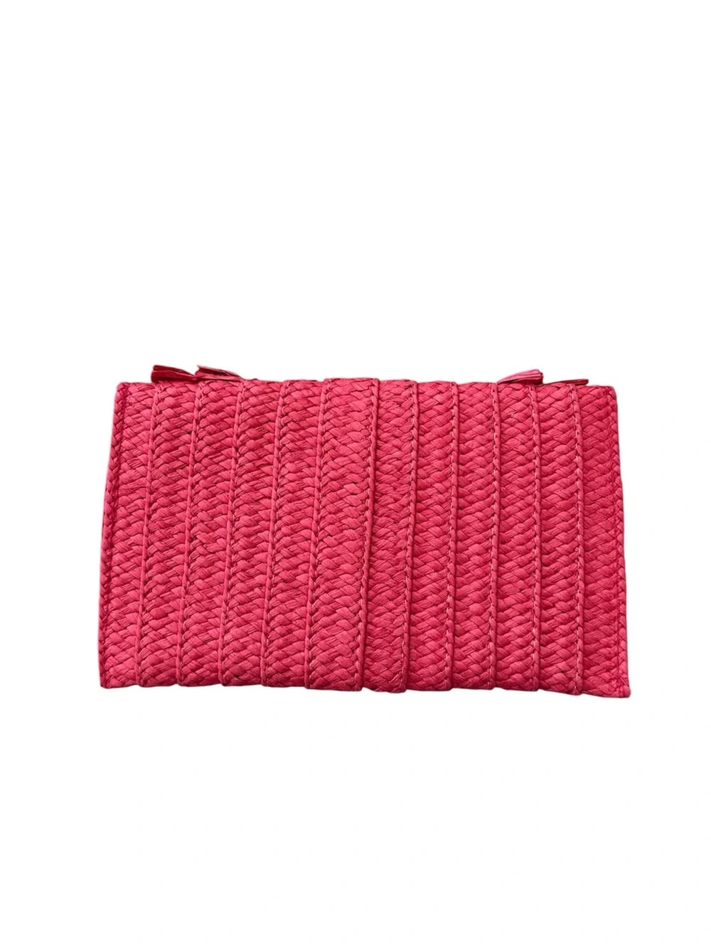 Shiraleah Sarah Clutch Red Woven Paper Straw Snap Closure Handbag New No Tag